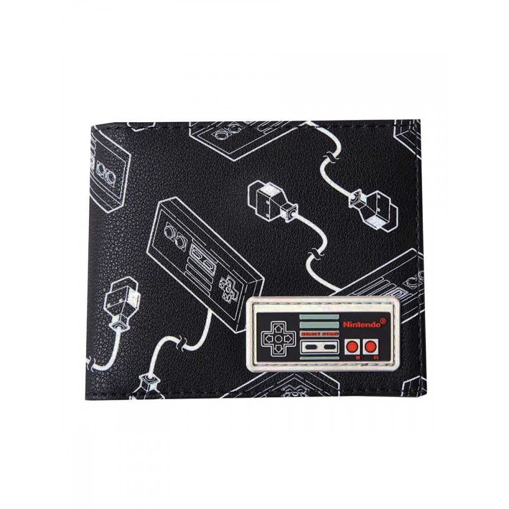 Кошелек Difuzed: Nintendo: NES Controller AOP Bifold Wallet With Rubber Patch MW663550NTN
